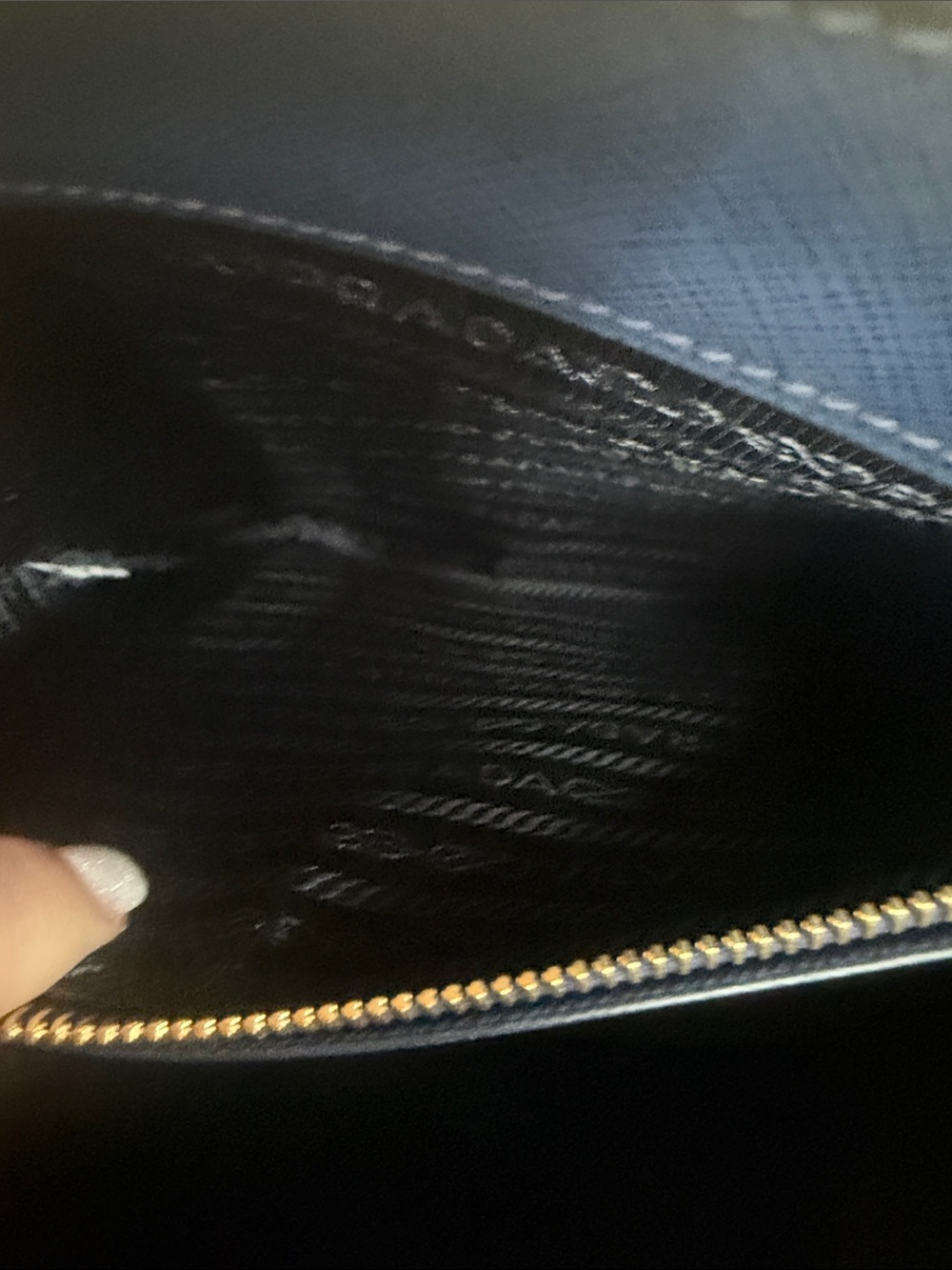 Prada Blue Saffiano Leather Satchel with Gold Hardware - Picture 7 of 9